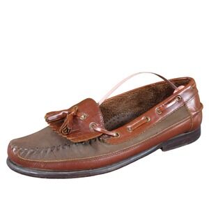 Weekends Men's Kiltie Tassel Loafer Size 8 Brown Leather Casual